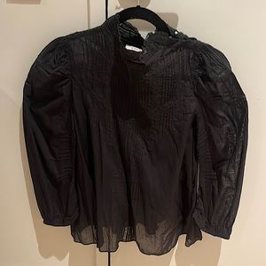 Doen black cotton blouse